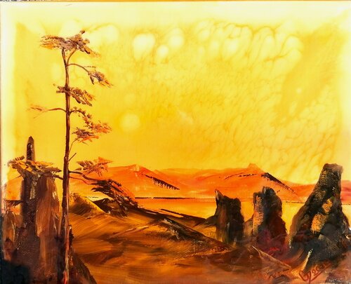 Grand Canyon - Sächsische Schweiz/Am Schrammstein de Gerd Zimmermann (ZIMMERMANN-Formanist Art), Pintura a la venta en Singulart