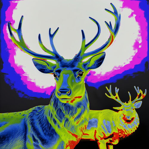 ....finde den Sieger!  .... find the winner deer! par Gerd Zimmermann (ZIMMERMANN-Formanist Art), Édition en vente sur Singulart