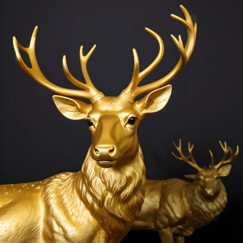 Goldener Hirsch ....    ....the Golden deer von Gerd Zimmermann (ZIMMERMANN-Formanist Art), Druck kaufen auf Singulart