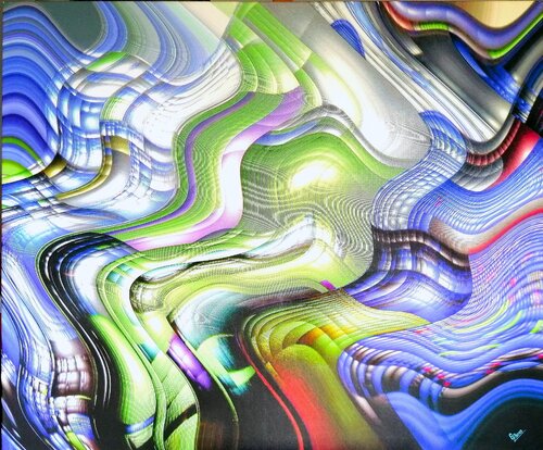 "Swinging (vibrating) colors and lines". di Gerd Zimmermann (ZIMMERMANN-Formanist Art), Digitale in vendita su Singulart