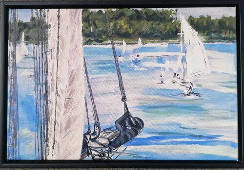 Auf der Kieler Förde I van Gerd Zimmermann (ZIMMERMANN-Formanist Art), Schilderij te koop op Singulart