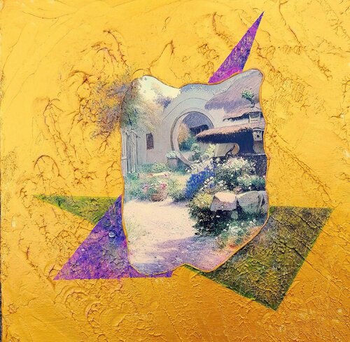 "The Golden Moongate" de Gerd Zimmermann (ZIMMERMANN-Formanist Art), Pintura a la venta en Singulart