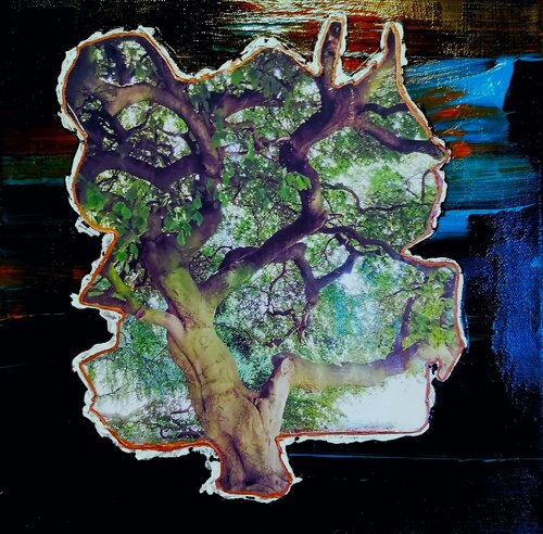 A Celtic Tree -- find out  /  Serie: TRANSNATURE - GROWTH Trees and Roots No. 03 / Bild I zum Diptychon mit A Celtic Landscape... von Gerd Zimmermann (ZIMMERMANN-Formanist Art), Malerei kaufen auf Singulart