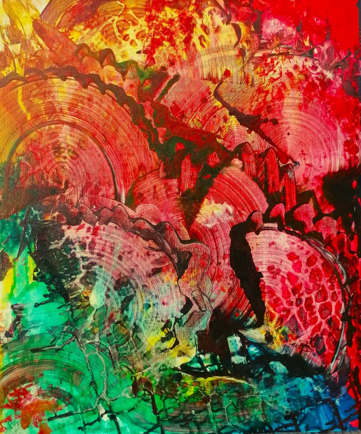 Tropennacht Gerd Zimmermann (ZIMMERMANN-Formanist Art) Originalgemälde zu verkaufen