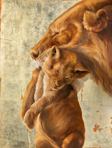 Leona y cahorro di Paula Segarra, Pittura in vendita su Singulart