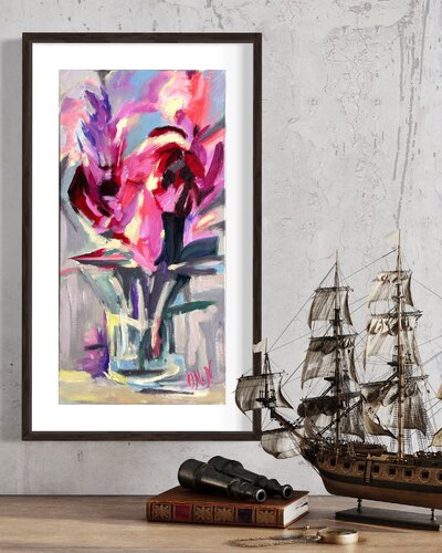 Where Petals Blur and Moments Melt - 2 of 2 (2023) di Olga McNamara Biennale Artist, Pittura in vendita su Singulart