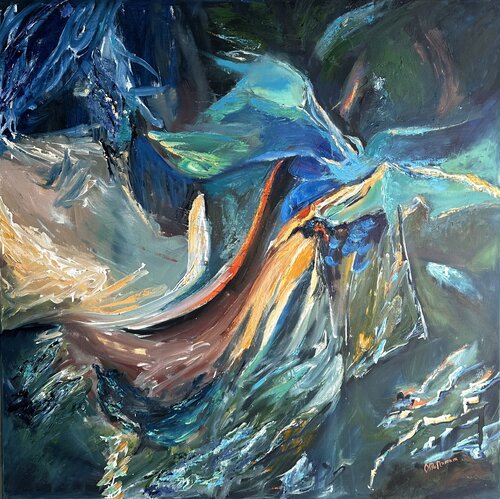 The Resplendent Journey - The Semurg's Ascend par Olga McNamara Biennale Artist, Peinture en vente sur Singulart