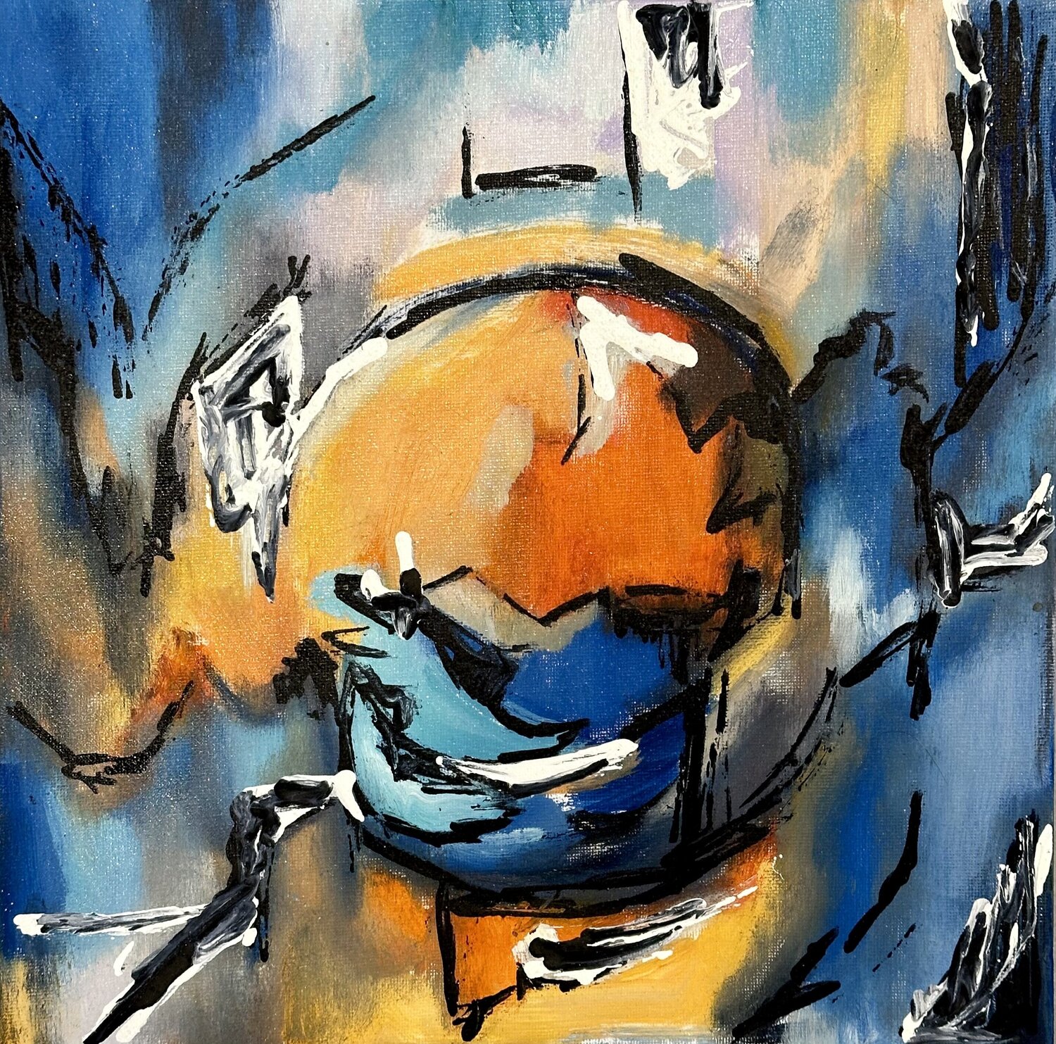 Vibrant Expressions Olga McNamara Biennale Artist Peinture originale à vendre