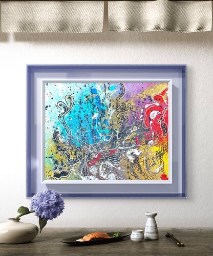 Colorful surrealist cosmos von Lena Zwetik, Malerei kaufen auf Singulart