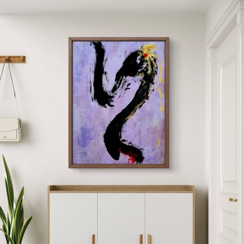 Rise of the 2 on Purple with Black and Gold van Lena Zwetik, Schilderij te koop op Singulart