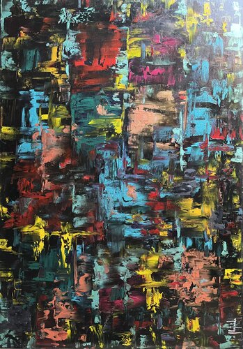 Luci nella notte by Majlinda Lopa, Painting for Sale on Singulart