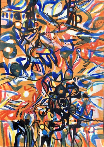 "folge der spur II" van Dieter Benz, Werk op papier te koop op Singulart