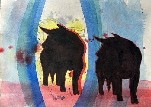 "to be in the moment" van Dieter Benz, Werk op papier te koop op Singulart
