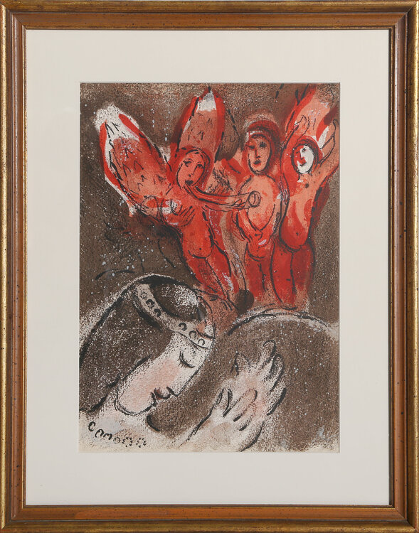Sarah and the Angels from Drawings for the Bible Marc Chagall