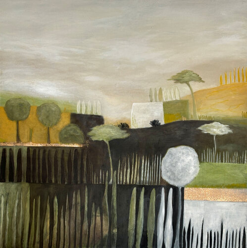 Uferstille in Salo | Originalgemälde auf Leinwand (80 x 80 cm) by Cornelia Hauch, 油畫 for Sale on Singulart