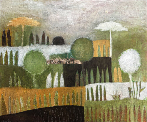 Uferpoesie in Salo | Originalgemälde auf Leinwand (50 x 60 cm) van Cornelia Hauch, Schilderij te koop op Singulart