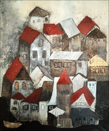Krumau - Erinnerung an eine Stadt by Cornelia Hauch, 油畫 for Sale on Singulart