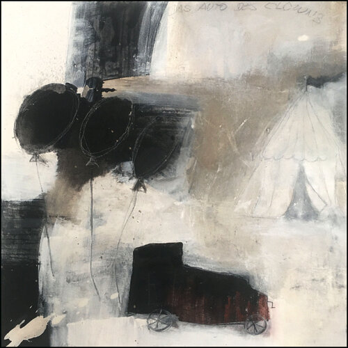 Das Auto des Clowns by Cornelia Hauch, Painting for Sale on Singulart