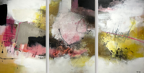 Metarmorphose Triptychon 3 x 90 x 60 van Caroline Chevillotte, Schilderij te koop op Singulart