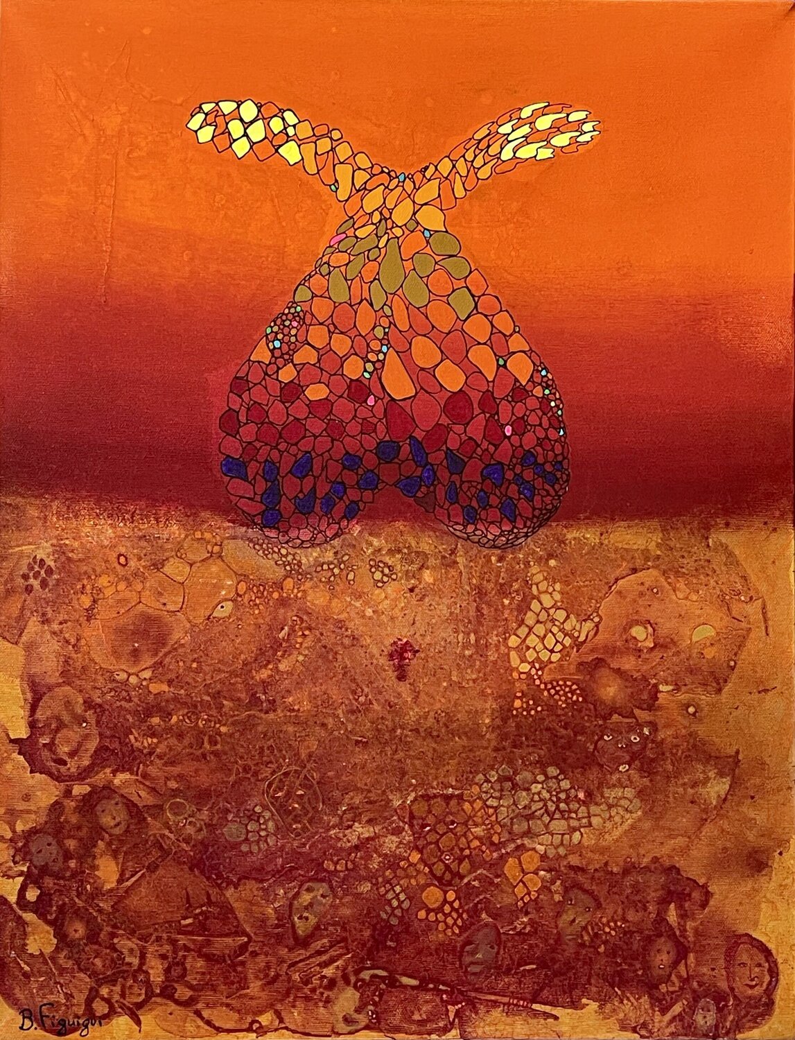 Racines célestes Badr Figuigui Origineel schilderij te koop