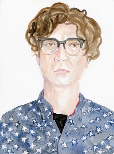 A Watercolor Portrait a Day #250 (Willy Hartland) by Brenda Zlamany, 版畫 for Sale on Singulart