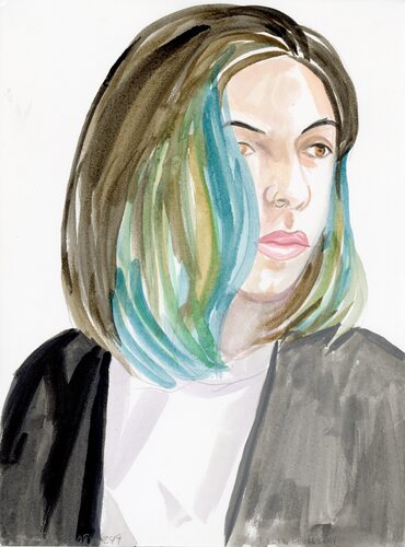 A Watercolor Portrait a Day #249 (Leila) by Brenda Zlamany, 版畫 for Sale on Singulart