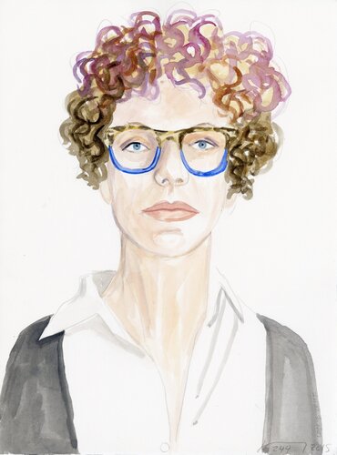 A Watercolor Portrait a Day #244 (Laurie Frick) by Brenda Zlamany, 版畫 for Sale on Singulart