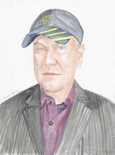 A Watercolor Portrait a Day #236 (David Ebony) by Brenda Zlamany, 版畫 for Sale on Singulart