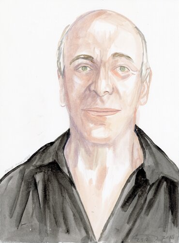 A Watercolor Portrait a Day #232 (James Rauchman) by Brenda Zlamany, 版畫 for Sale on Singulart