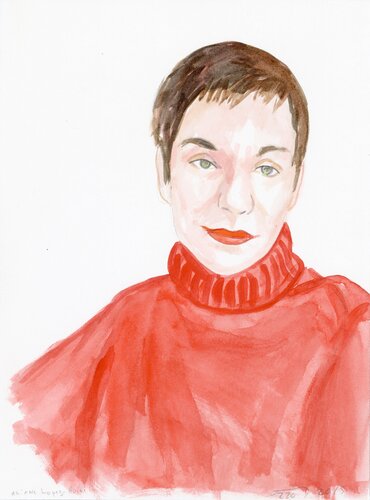 A Watercolor Portrait a Day #220 (Ariane Lopez-Huici) di Brenda Zlamany, Opera su carta in vendita su Singulart