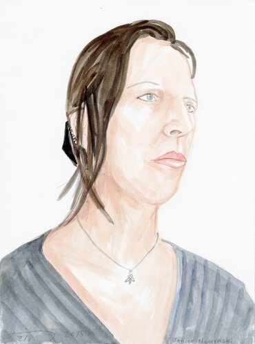 A Watercolor Portrait a Day #218 (Janice Nowinski) by Brenda Zlamany, 版畫 for Sale on Singulart
