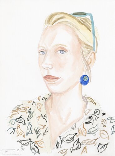  A Watercolor Portrait a Day #216 (Katerina Lanfranco) by Brenda Zlamany, 版畫 for Sale on Singulart