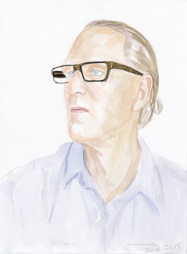 A Watercolor Portrait a Day #200 (Bill Komoski) by Brenda Zlamany, 版畫 for Sale on Singulart