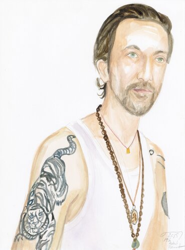  A Watercolor Portrait a Day #196 (Robert Banet) by Brenda Zlamany, 版畫 for Sale on Singulart
