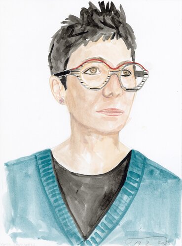 A Watercolor Portrait a Day #192 (Katia Santibanez) by Brenda Zlamany, 版畫 for Sale on Singulart