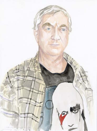 A Watercolor Portrait a Day #184 (Walter Robinson) by Brenda Zlamany, 版畫 for Sale on Singulart