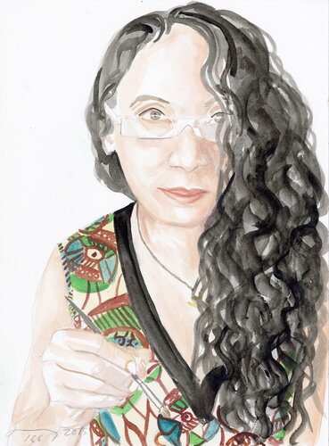 A Watercolor Portrait a Day #166 (Self Portrait) by Brenda Zlamany, 版畫 for Sale on Singulart