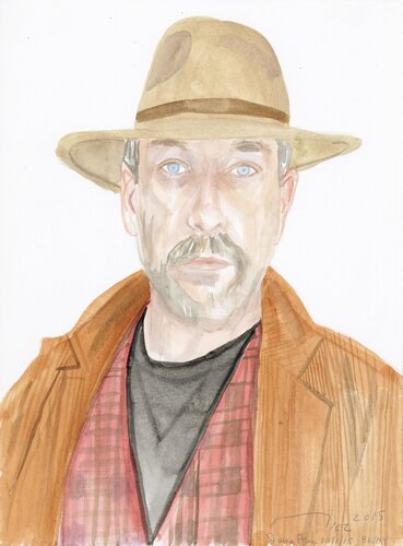 A Watercolor Portrait a Day #162 (James Prez) by Brenda Zlamany, 版畫 for Sale on Singulart