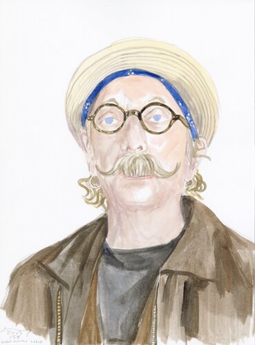 A Watercolor Portrait a Day #154 (Garry Nichols) by Brenda Zlamany, 版畫 for Sale on Singulart