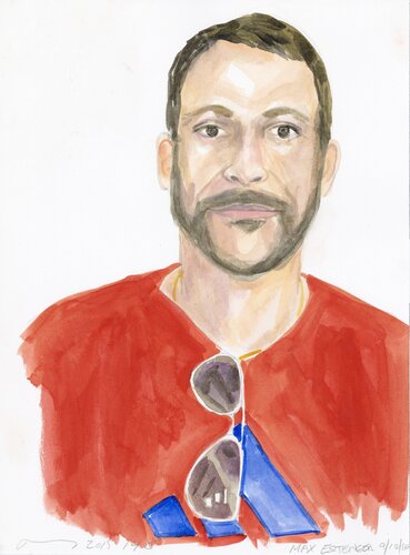 A Watercolor Portrait a Day #140 (Max Estenger) by Brenda Zlamany, 版畫 for Sale on Singulart