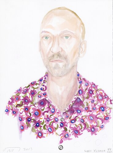 A Watercolor Portrait a Day #138 (Lars Kremer) by Brenda Zlamany, 版畫 for Sale on Singulart