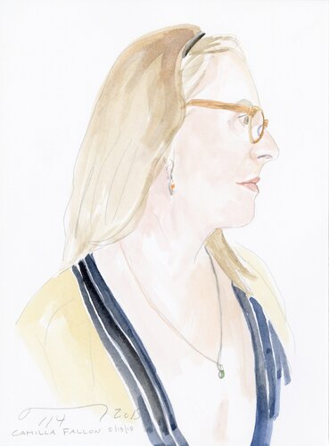 A Watercolor Portrait a Day #114 (Camilla Fallon) by Brenda Zlamany, 版畫 for Sale on Singulart