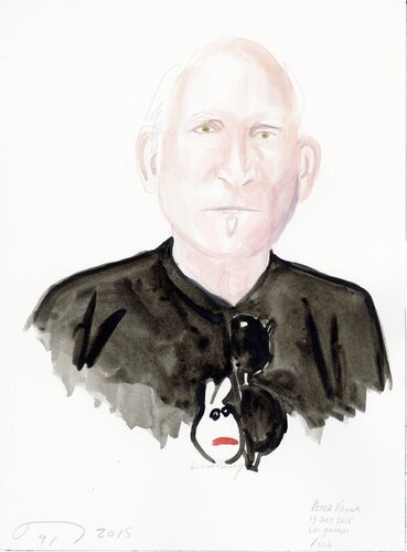 A Watercolor Portrait a Day #91 (Peter Frank) by Brenda Zlamany, 版畫 for Sale on Singulart