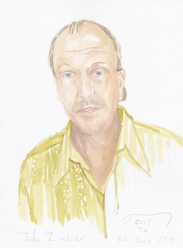 A Watercolor Portrait a Day #70 (John Zinsser) by Brenda Zlamany, 版畫 for Sale on Singulart