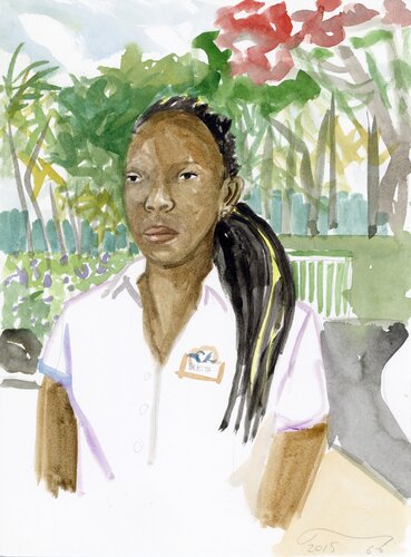 A Watercolor Portrait a Day #66 (Elena Sisto) by Brenda Zlamany, 版畫 for Sale on Singulart
