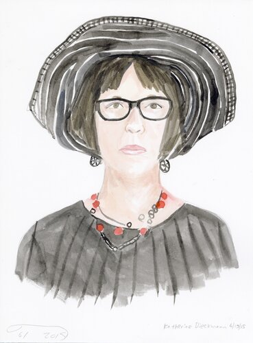 A Watercolor Portrait a Day #61 (Katherine Dieckmann) by Brenda Zlamany, 版畫 for Sale on Singulart
