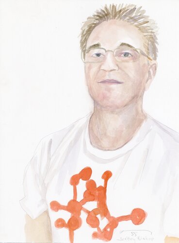A Watercolor Portrait a Day #55 (Jeffrey Bishop) by Brenda Zlamany, 版畫 for Sale on Singulart