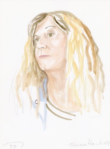 A Watercolor Portrait a Day #39 (Teri Hackett) by Brenda Zlamany, 版畫 for Sale on Singulart