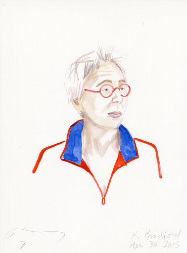 A Watercolor Portrait a Day #7 (Kathy Bradford) by Brenda Zlamany, 版畫 for Sale on Singulart