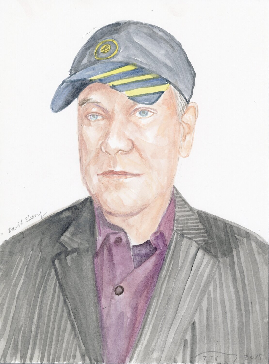 A Watercolor Portrait a Day #236 (David Ebony) Brenda Zlamany Druck zu verkaufen